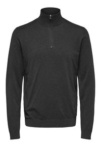 SLHBERG HALF ZIP  - Pulover - antracit/melange