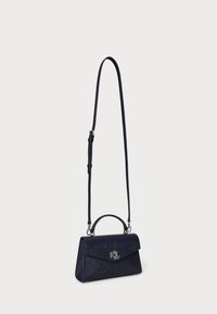 Lauren Ralph Lauren CROSSHATCH LEATHER SMALL FARRAH SATCHEL - Sac à main - navy