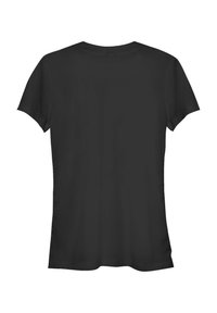 Schwarzes T-Shirt mit kurzen Ärmeln und klassischem Rundhalsausschnitt. Glattes Baumwollgewebe; kein sichtbarer Text, Muster oder Branding auf der Rückseite.
