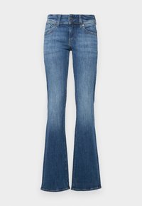 MIDGE MID WAIST - Bootcut piegriezuma džinsi - dark wash