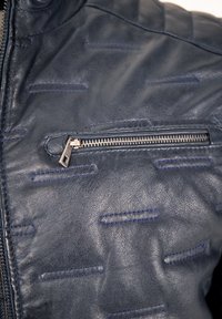 bugatti Lederjacke - navy