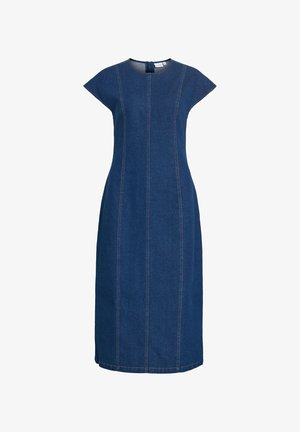 VILA, VIESTA CAP DENIM MIDI DRESS/BFS - Robe en jean - dark blue denim