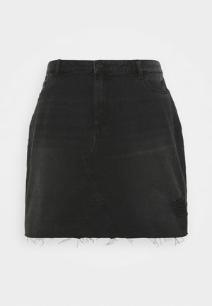 NMFREJA DESTROY SKIRT - Minigonna - black denim