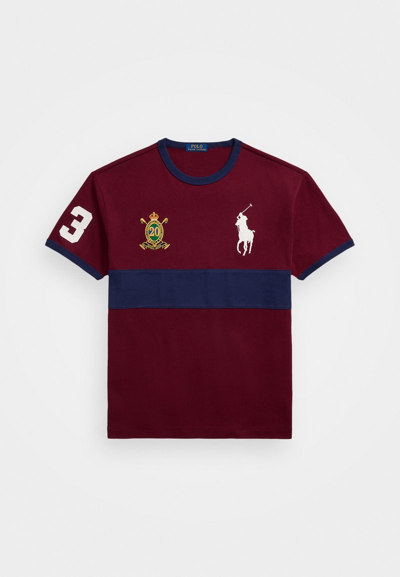 Polo Ralph Lauren CUSTOM SLIM FIT 20TH ANNIVERSARY T-SHIRT - Nyomott mintás póló - classic wine/newport navy