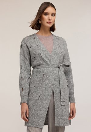 LUNGO IN CON LAVORAZIONE AJOURÉ - Gilet - grigio