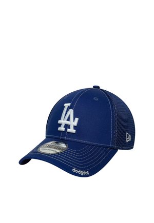 Blue Los Angeles Dodgers baseball cap with white embroidered logo and mesh back, small-medium size sticker on the bill.