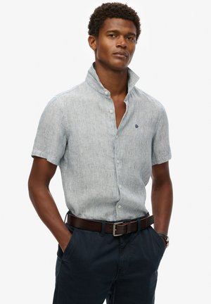 EMBROIDERED VACATION - Camisa - navy ticking linen