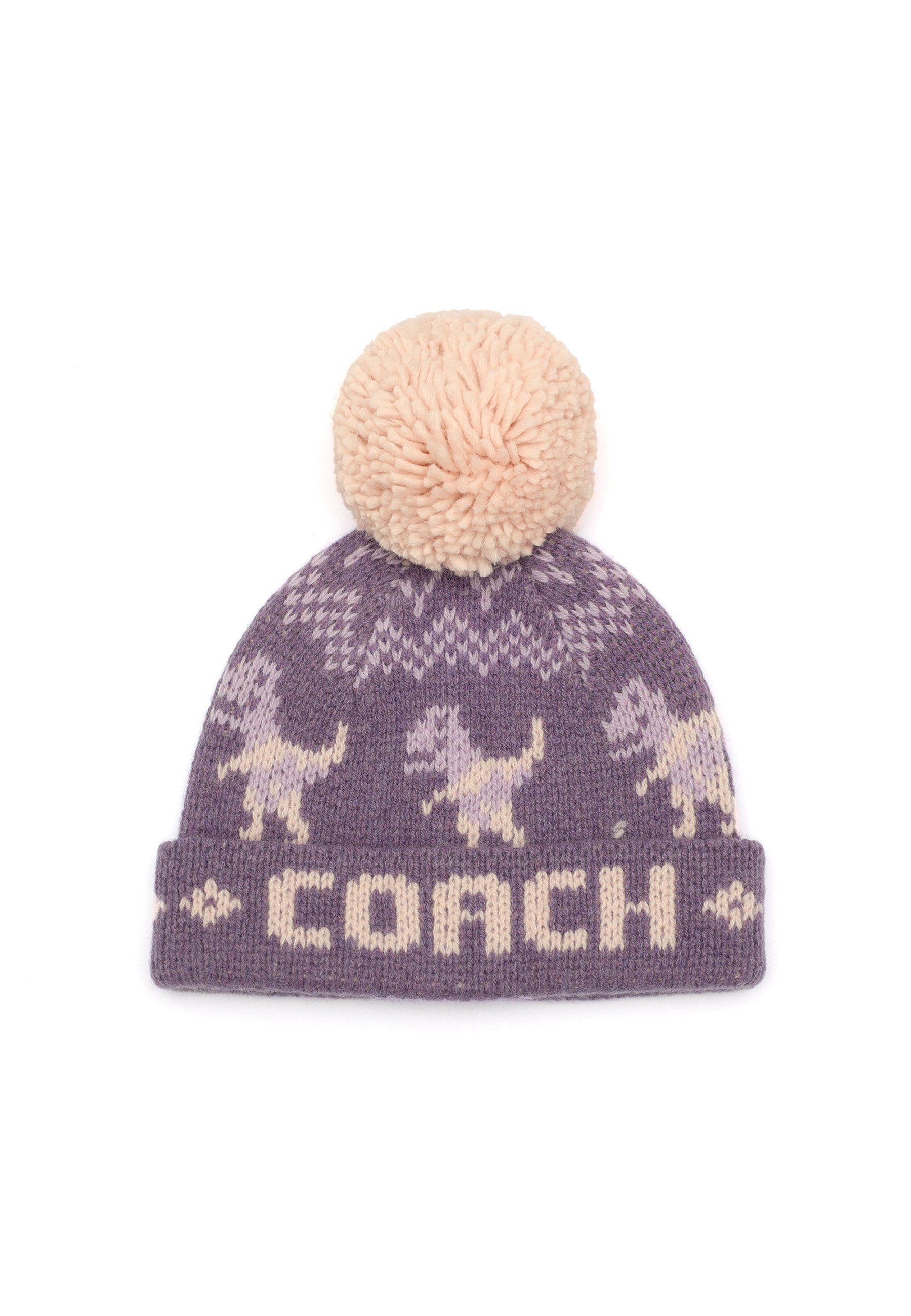 Coach Cream and Purple Beanie Coach Beanie (purple) Like new | Mercari main image 2
