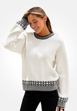 CHIC FAIR ISLE JACQUARD - Trui - white/black