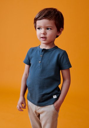 Next SHORT SLEEVE HENLEY NECK-REGULAR FIT - T-Shirt basic - blue