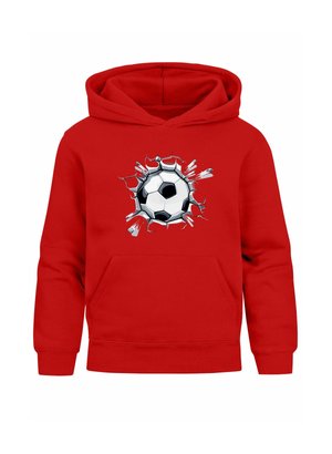 FUSSBALL SPORT GESCHENKE AUFDRUCK PRINT - Kapuzenpullover - rot