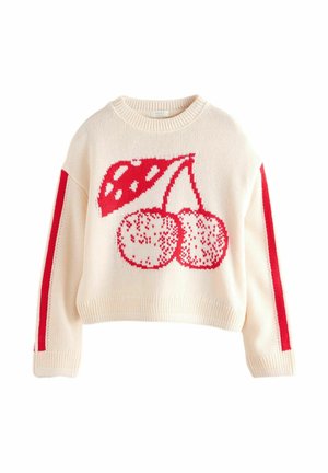 CHERRY JUMPER - Stickad tröja - cream red