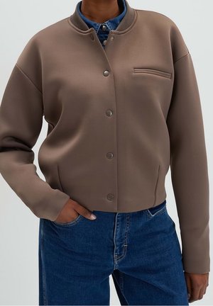 Felpa con zip - brown