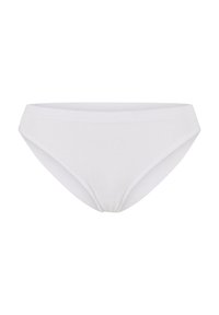 Chilot bikini alb din bumbac, cu textură ribbed, design cu talie joasă și margini curate. Fără logo-uri sau modele vizibile.