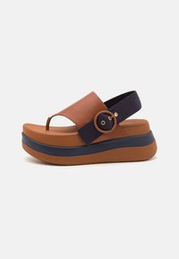 FitFlop FITFLOP X ROKSANDA NEW F MODE STACKED SOLE SANDAL - Sandale cu baretă între degete - turtledove/rich tan/inkling
