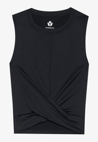 CROPPED SLEEVELESS TOP WITH WRAP FRONT - Top - black