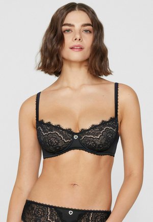 DARK ROMANCE - Balkonová podprsenka - black