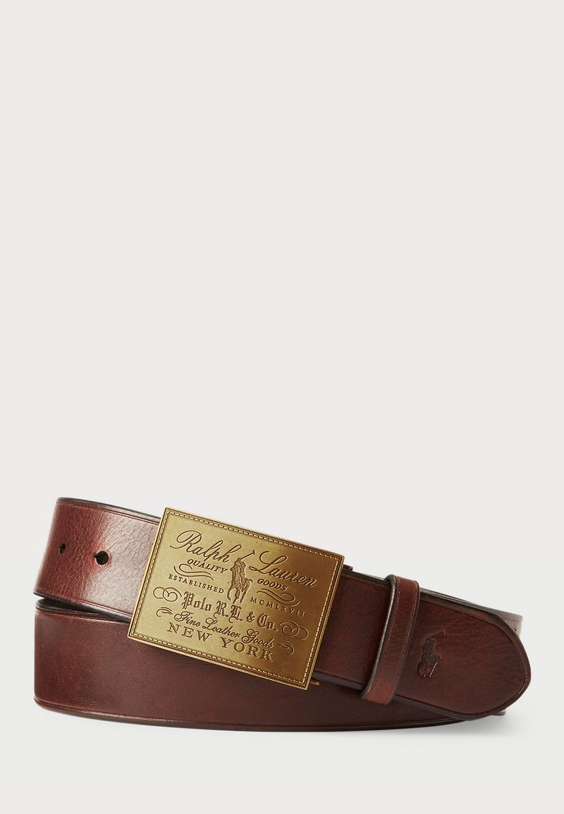 Polo Ralph Lauren - HERITAGE PLAQUE BUCKLE BELT - Öv - brown, Nagyítás
