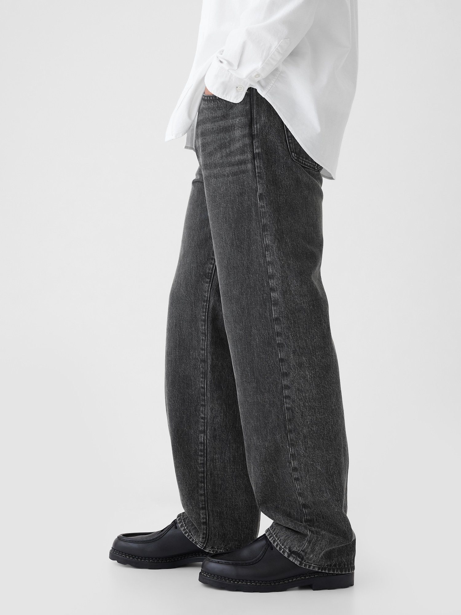 GAP 90S LOOSE ORGANIC UNISEX - Loose Jeans - washed black/black