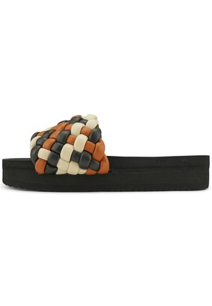 WEAVE HI - Pantolette flach - chocolate