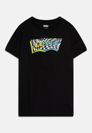 CHECKERED BATWING TEE - T-shirt con stampa - black