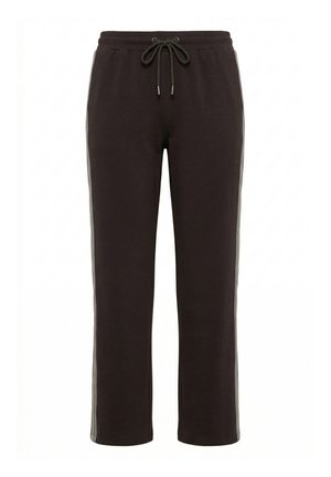 Ulla Popken, 3/4-HOSE, ZIERSTREIFEN, WEITES BEIN, BUND MIT BAND - Pantaloni sportivi - mahogany