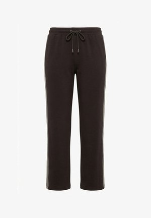 Ulla Popken, 3/4-HOSE, ZIERSTREIFEN, WEITES BEIN, BUND MIT BAND - Pantaloni sportivi - mahogany