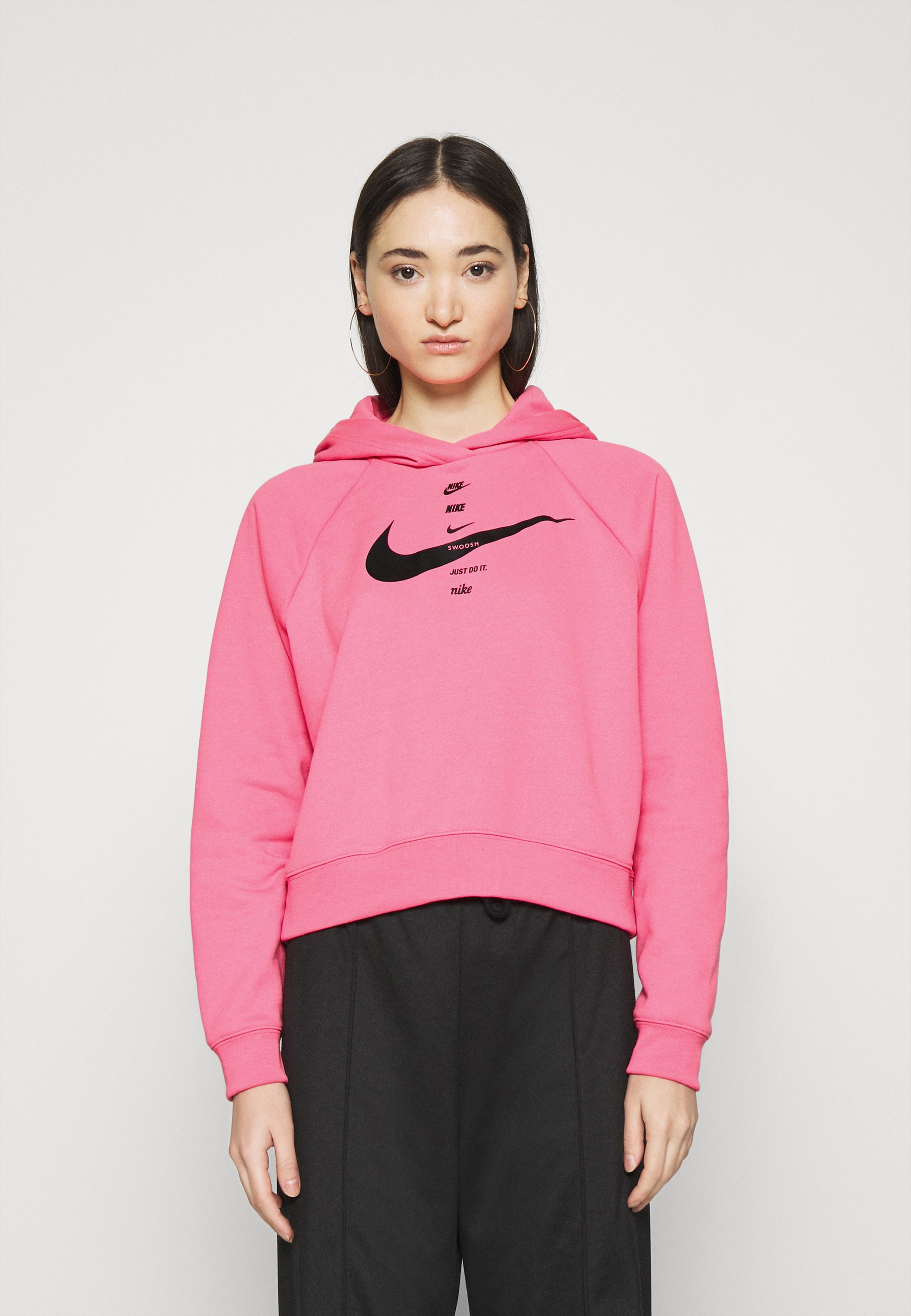 pink and black nike hoodie