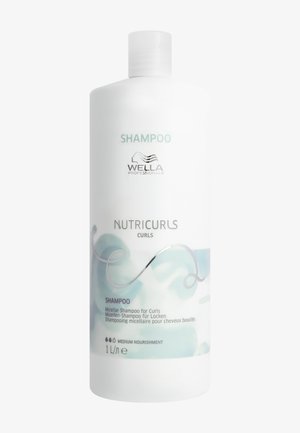 Fles Wella Professionals Nutricurls shampoo voor gekruld haar, 1 liter, gelabeld als micellaire shampoo met middelmatige voeding.