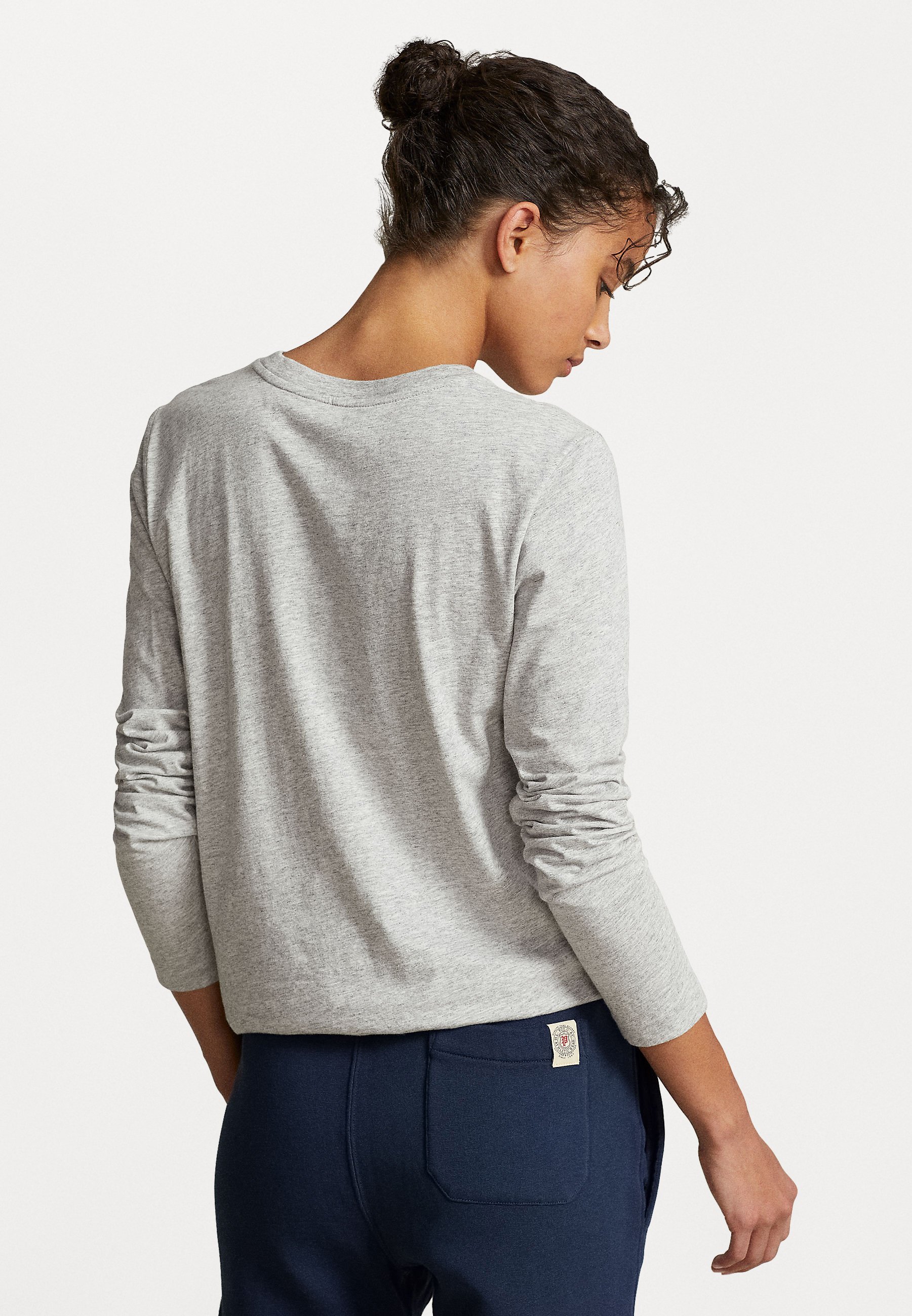 売れ筋商品|||ラルフローレン Tシャツ レディース トップス COTTON JERSEY LONG SLEEVE T-SHIRT  - Long sleeved top - cobblestone heather Long-Sleeve Jersey Crewneck T-Shirt for Women | Ralph Lauren® BR