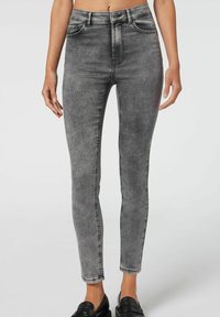 Calzedonia SOFT TOUCH, HIGH WAIST, SKINNY PUSH UP  - Vaqueros pitillo - grau washed acid grey
