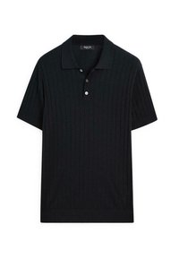 RIBBED POLO COLLAR - Polo shirt - dark blue