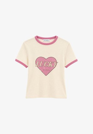OH APRIL, REGULAR T-SHIRT LUCKY HEART - Μπλουζάκι με στάμπα - off white