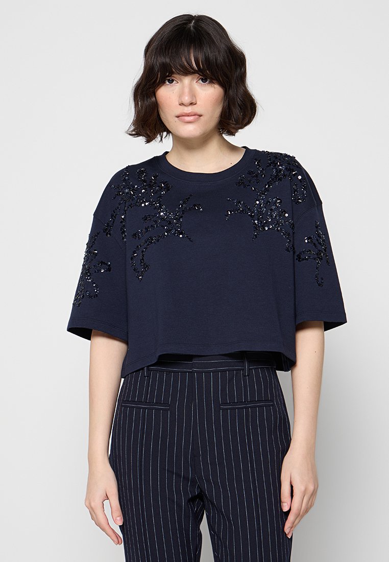 sandro T-shirt print blauw