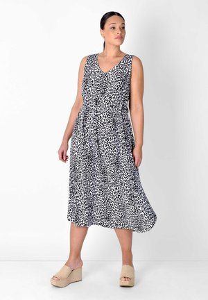 Live Unlimited London ANIMAL AMARA SLEEVELESS DRAWST - Denní šaty - black