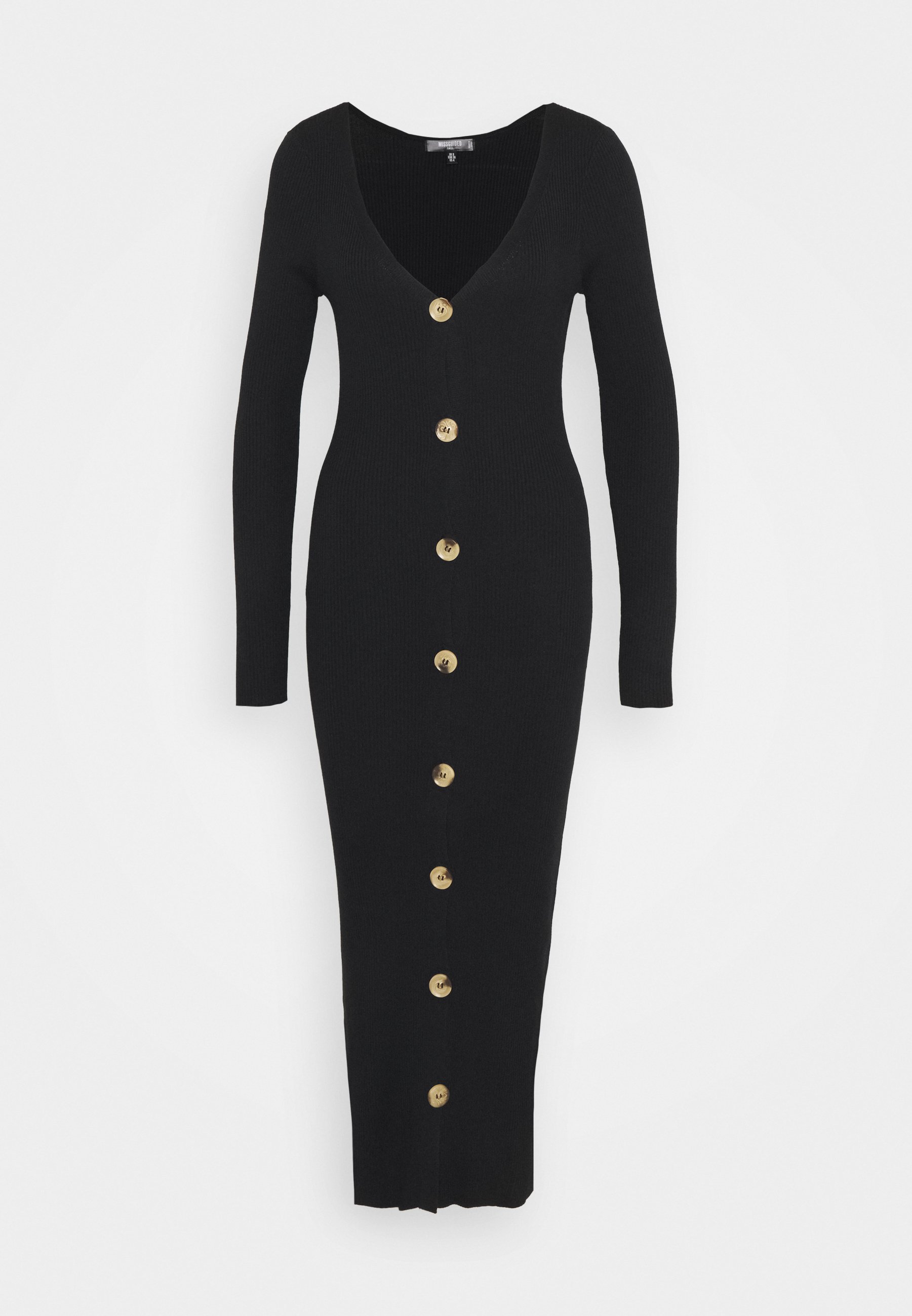 button front dress black