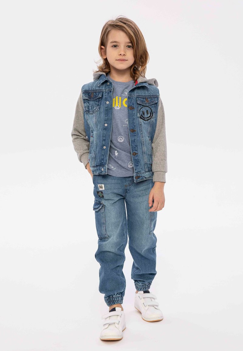 MINOTI - FLEECE HOOD AND LONG SLEEVES - Veste en jean - blue denim grey, Agrandir