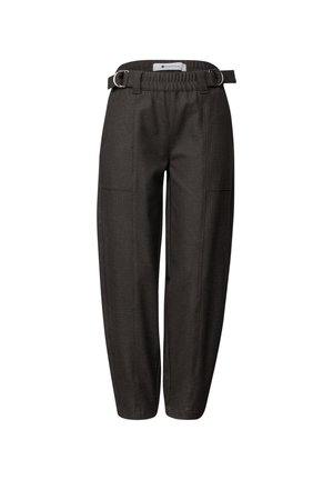 Street One, HIGH WAIST BARREL-LEG PANTS IN A CASUAL FIT - Pantalon classique - black coffee