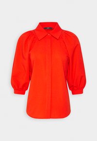 Chemisier Femme Esprit Orange à Motifs Avec Ceinture - Taille S, Manches Courtes, Occasion Très Bon état