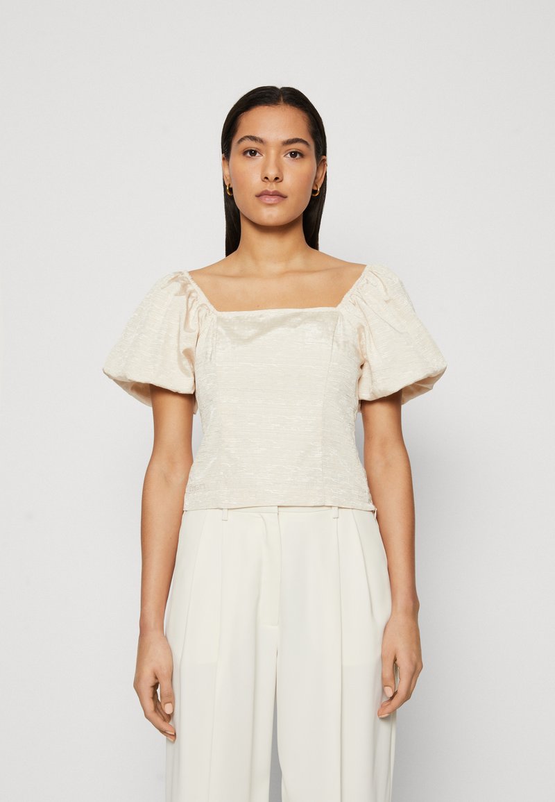 Selected Femme SLFFIRMINA ON OFF SHOULDER - Palaidinė - sandshell