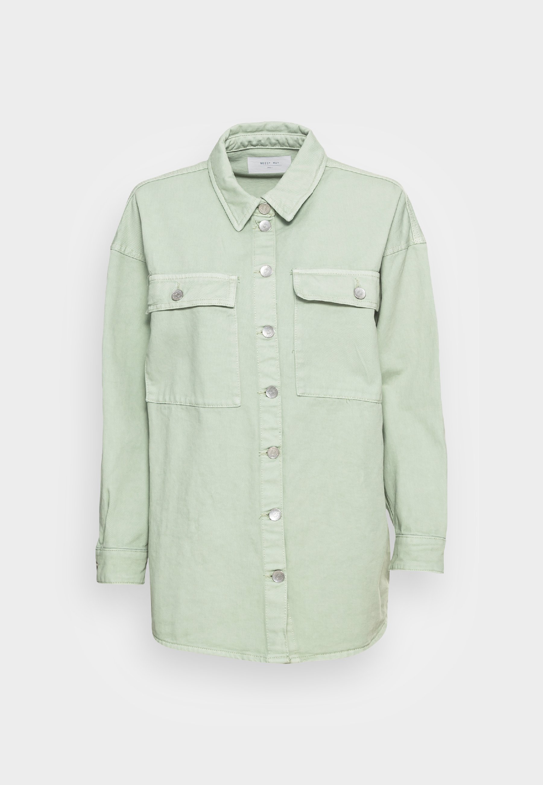 Noisy May Natural Dyed Denim Shirt - Women - Green - Size M