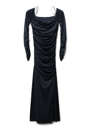 SPALLE SCOPERTE ARRICCIATURE - Vestito di maglina - ultrablack