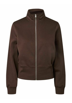 Pieces, ZIPPED SWEATSHIRT PCSALI CHILLI HIGH NECK - Sweater met rits - hot fudge