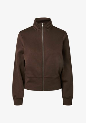 Pieces, ZIPPED SWEATSHIRT PCSALI CHILLI HIGH NECK - Sweater met rits - hot fudge