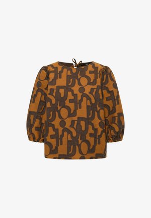LANIUS, JACQUARD BLUSE - Blouse - copper chocolate