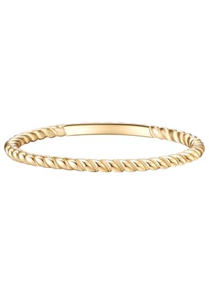 Bracelet rigide en or style corde torsadée avec une section rectangulaire lisse et plate sur le dessus.
