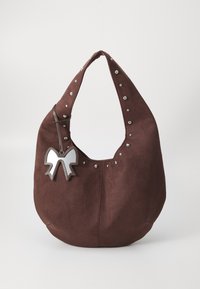 FAUX SUEDE BOW - Shopping bags - dark brown