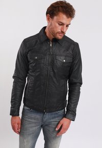 Lee Cooper - Leren jas - vintage black Miniatuurafbeelding 1