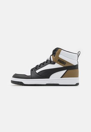 Puma REBOUND V6 UNISEX - Sneaker high - white/black/chocolate chip