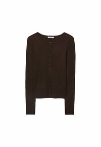WITH BUTTONS  - Strickjacke - dark brown